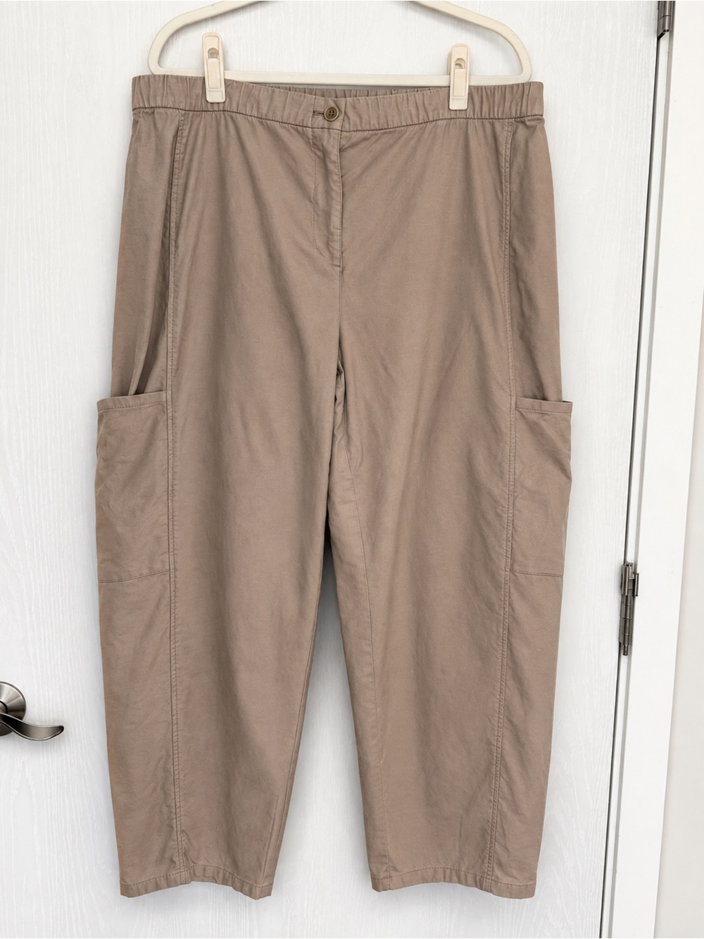 Eileen Fisher Taupe Utility Crop Pants